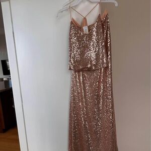 Watters Rose Gold Sequin Dress (Two piece)